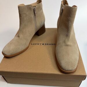 Lucky Brand Lilye suede bootie- size 7-  great condition - original box